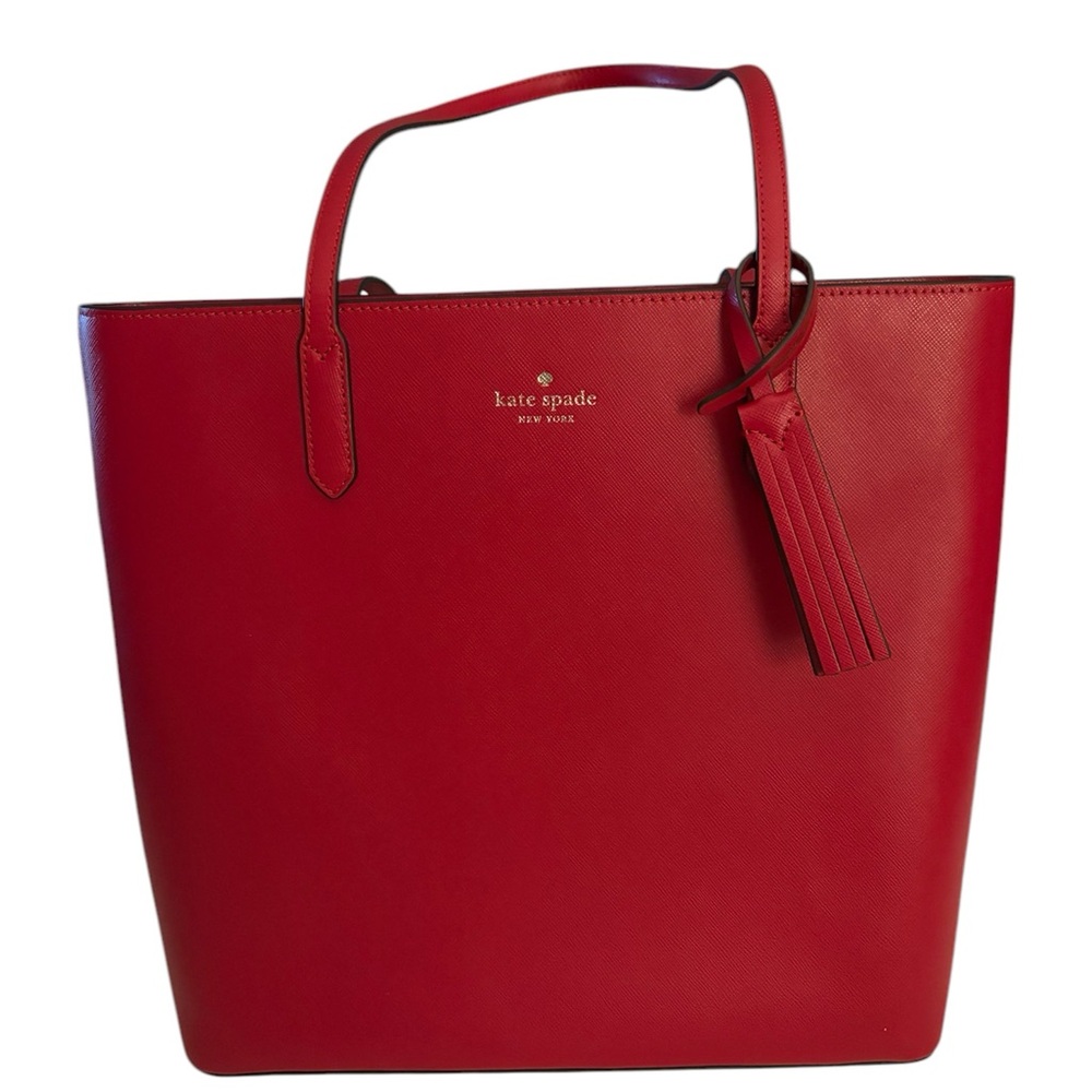 Kate Spade Red Tote Bag Vibrant Minimalist Design